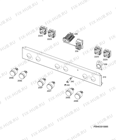 Взрыв-схема плиты (духовки) Voss ELI13020HV - Схема узла Command panel 037